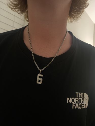 Customer photo review of Signature Jersey Number Pendant in Silver