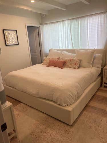 Customer photo review of CLOUD LOW PROFILE BED - IVORY BOUCLE
