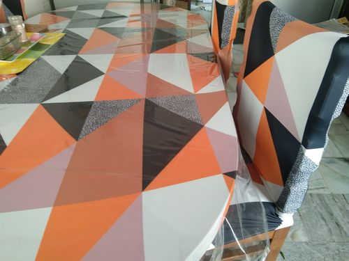 Customer photo review of DivineTrendz Exclusive - Prism Orange Elastic Table Cover
