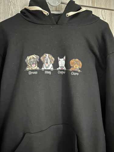 Customer photo review of CUTE DOGS CUSTOM HOODIE (Unisex)