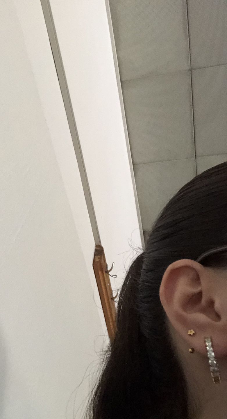 Customer photo review of Cute Flower Rook Piercing | Chirurgenstahl
