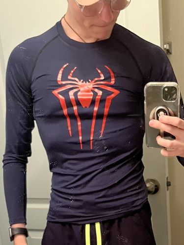 Customer photo review of Web Slinging Compression Shirt