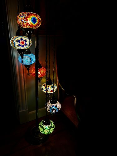 Customer photo review of Turkish Mosaic Floor Lamp Fixtures (Not Included Globes)