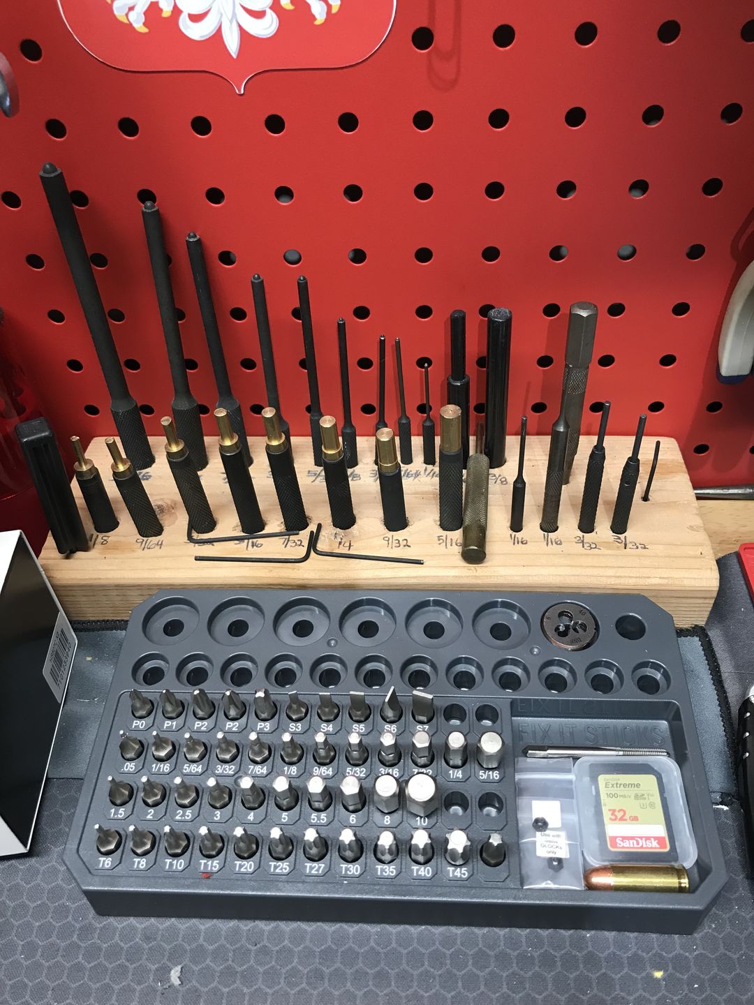 Customer photo review of Benchtop Storage Base with 43 piece Bit Pack
