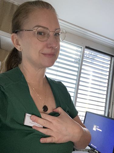 Customer photo review of Beruhigende Amazonit-Ohrringe