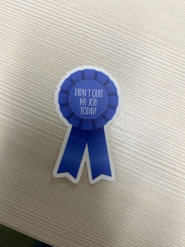Customer photo review of Didn't Quit My Job Today Sticker