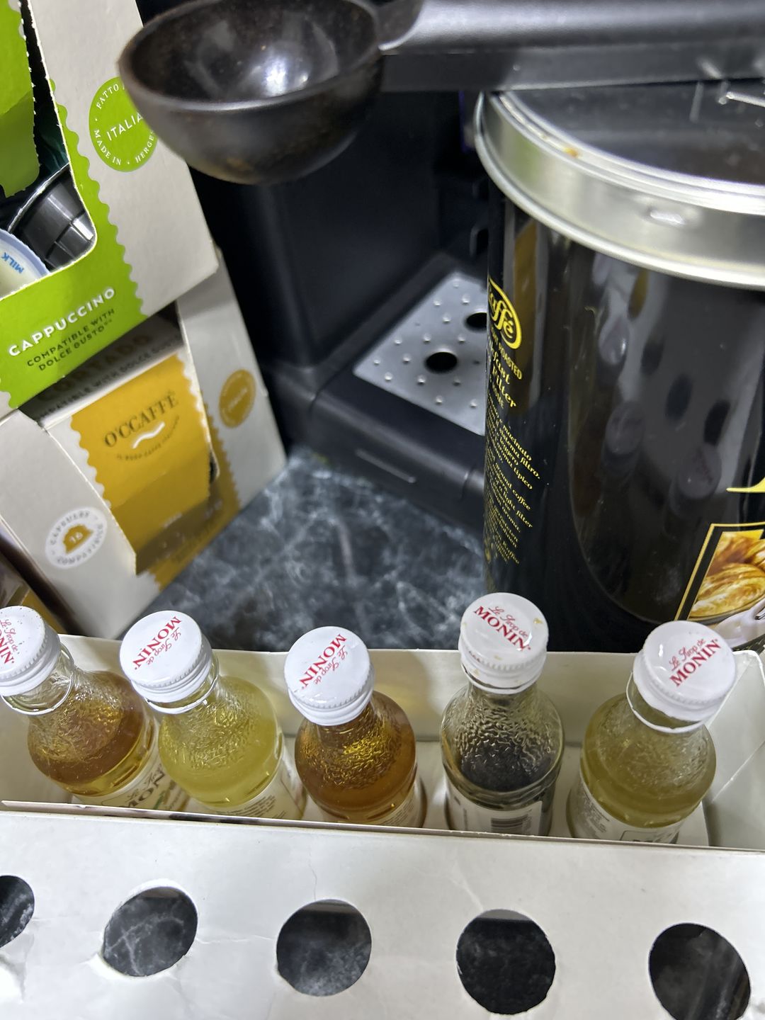 Customer photo review of Syrup Monin Coffee Collection 5 Sabores de 50 Ml c/u