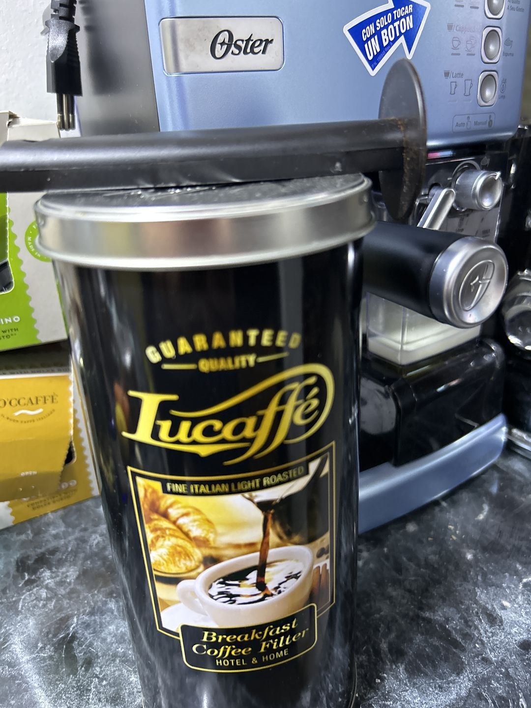 Customer photo review of Lucaffe Breakfast Coffee filter 500 grs Grano Molido