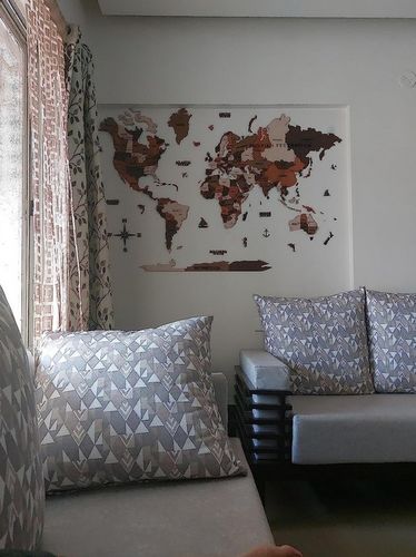 Customer photo review of 3D Wooden World Map Multicolor