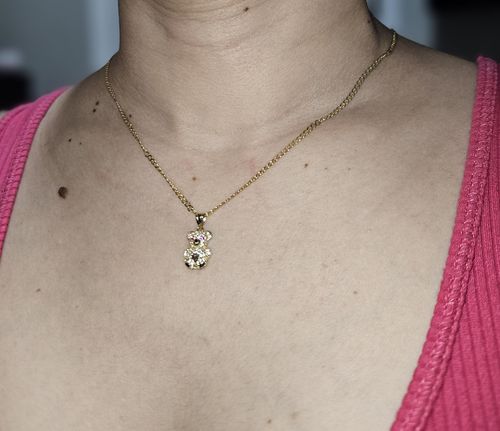 Customer photo review of 14K Teddy Bear Pendant W/ Hollow Cuban Chain JTJ™ -