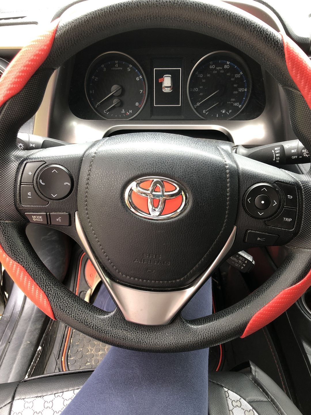 Customer photo review of Custom Color Steering Wheel Accessory for Toyota vehicles