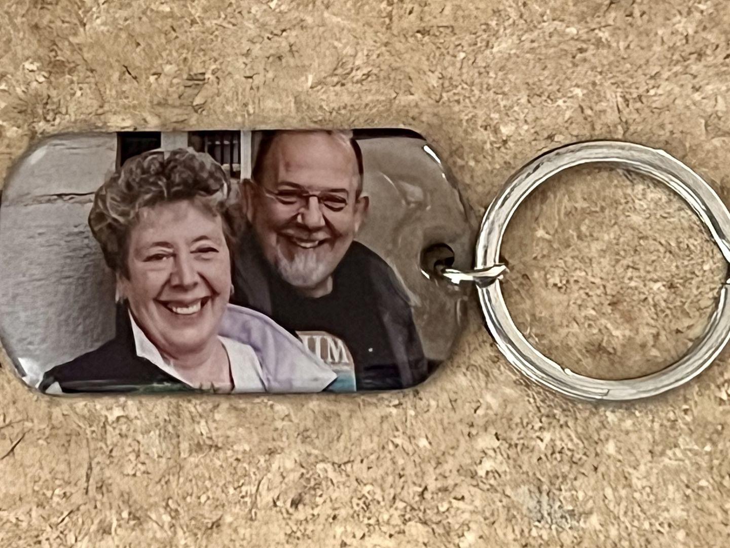 Customer photo review of I Will Carry You With Me Until, Personalized Keychain, Memorial Gifts, Custom Photo