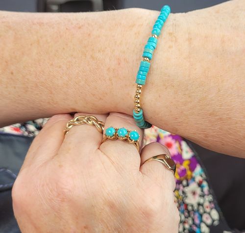 Customer photo review of Feel Fresh - Turquoise Stone Adjustable Bracelet