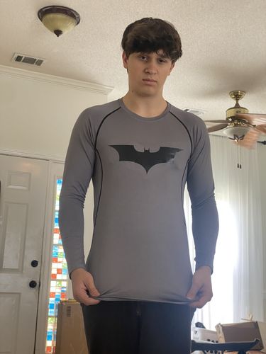Customer photo review of Web Slinging Compression Shirt