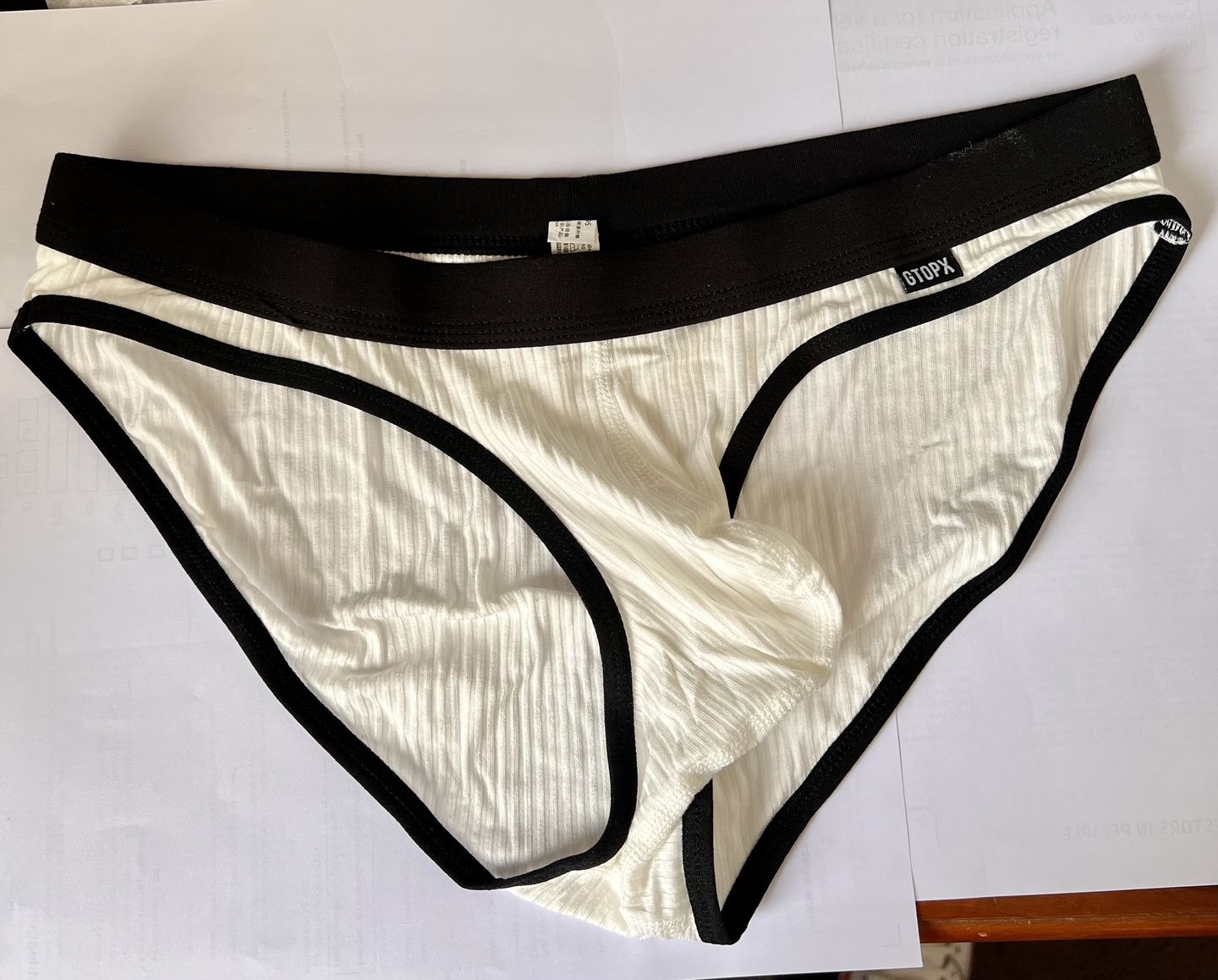 Customer photo review of 3 Pack Low Rise Soft Briefs With Support Pouch