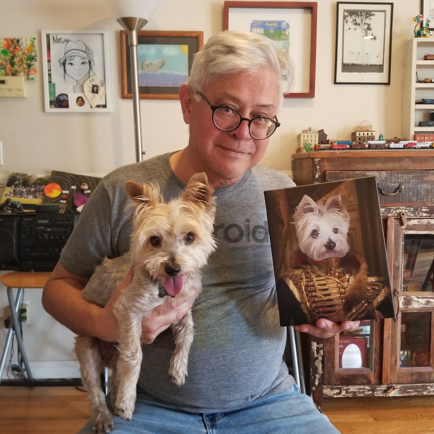 Customer photo review of The Colonel: Custom Pet Canvas