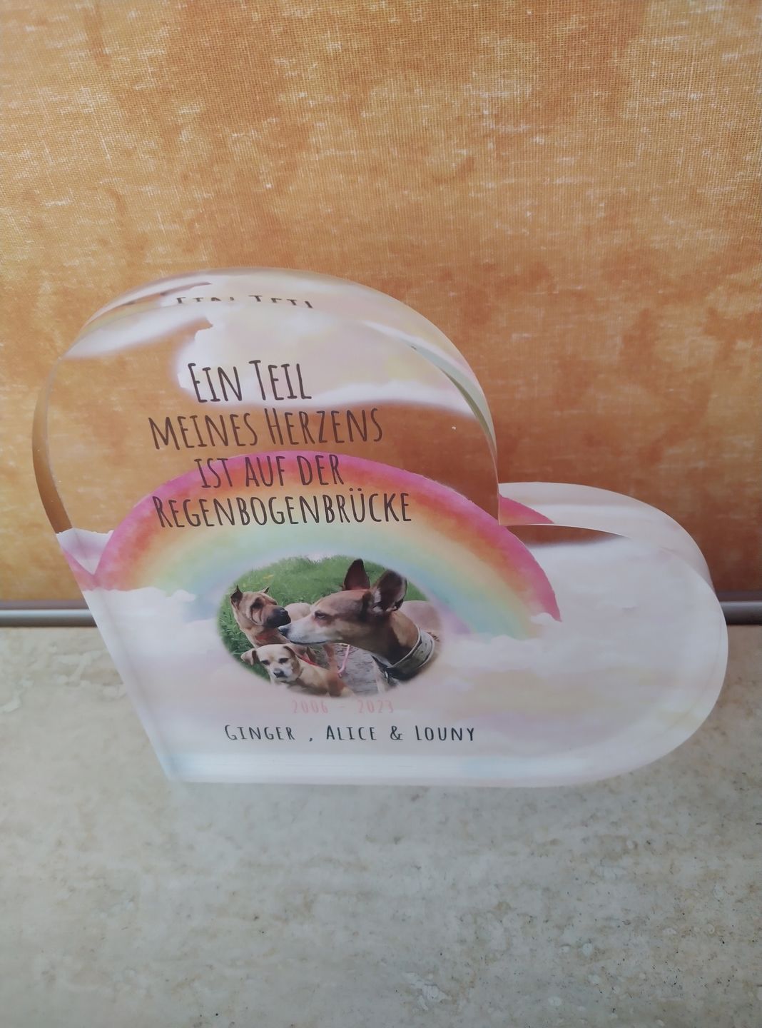 Customer photo review of Dein Foto mit Regenbogen - Individuelles Glasherz