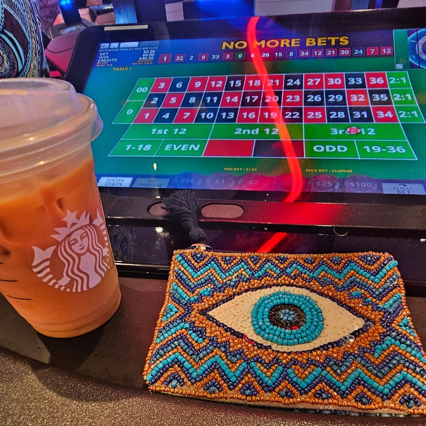 Customer photo review of Grecian Nights Evil Eye Embellished Mini Pouches