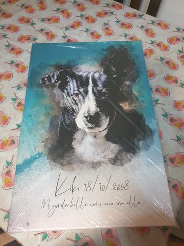 Customer photo review of Foto de tu mascota en estilo acuarela | Regalo personalizable para propietarios de perros y gatos