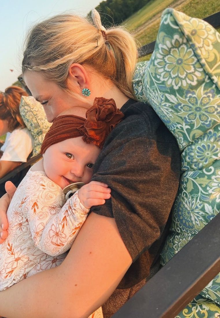 Customer photo review of Ruffled Headband- Chestnut