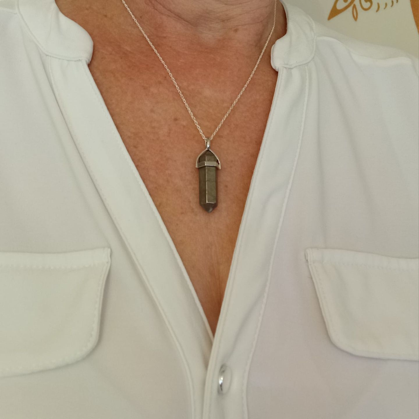 Customer photo review of Abundance and wealth pendant - Pyrite
