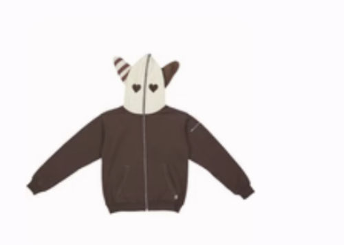 Customer photo review of Bunny Hoodie With Plush Ears (CREAM/BROWN)
