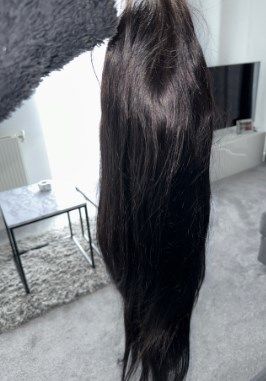 Customer photo review of 4C Edges | Luvwin 180% Density Straight with Yaki Edges Free Parting Undetectable Lace Front Wig | Afro Inspired