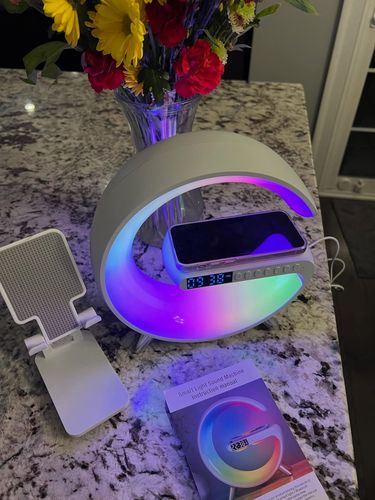 Customer photo review of LitLamp™ 4-in-1 Alarm Clock, Mood Light, Speaker & Wireless Charger