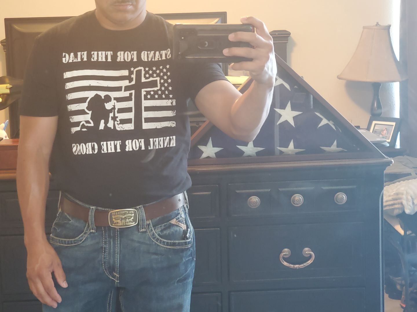 Customer photo review of Kneel For The Cross - Tee
