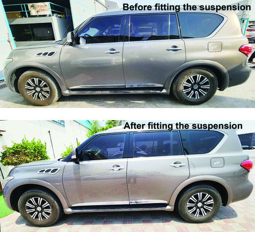 Customer photo review of 2014-2021 Infiniti QX80 with Hydraulic Body Motion Control 4 Wheel Conversion Kit (QX14F)