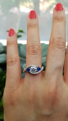 Customer photo review of 3-Stone Woven 0.8ct CZ Ring in Sterling Silver
