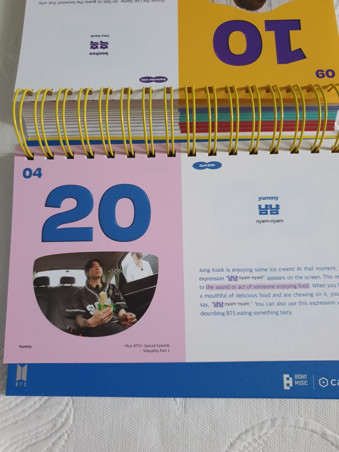 Customer photo review of BTS - 365 BTS DAYS KOREAN EXPRESSIONS CALENDAR