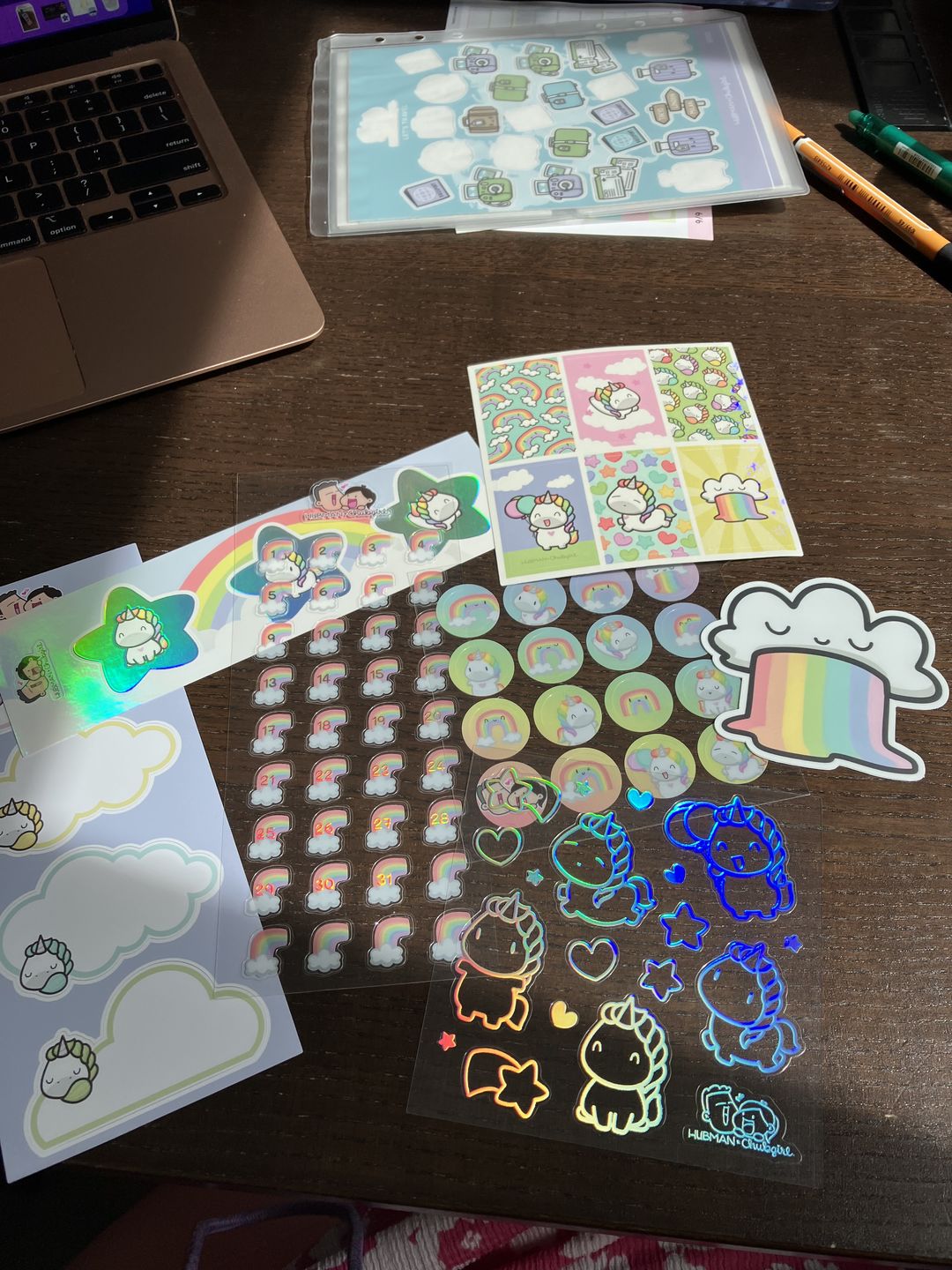 Customer photo review of Rainbow Unicorns Variety Sticker Pack