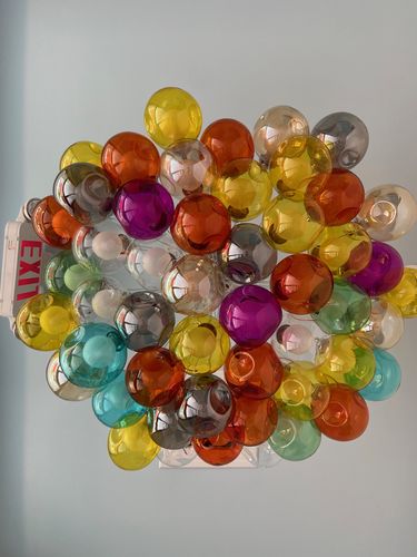 Customer photo review of Cluster Glass Ball Pendant Lights with Multi-Color Globes