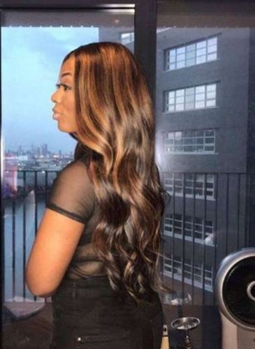 Customer photo review of Luvwin 180% Density Popular Highlight HD Lace Frontal Body Wave Wig