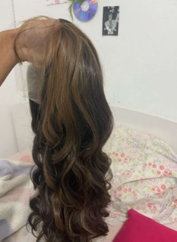 Customer photo review of Luvwin 180% Density Popular Highlight HD Lace Frontal Body Wave Wig