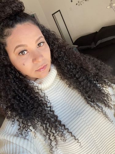 Customer photo review of Clip Ins Extension Curly 12A+ Virgin Human Hair Extension