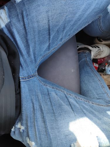 Customer photo review of Ultra Stretch Jeans - Skinny Fit - Indigo Fade Ripped & Repaired