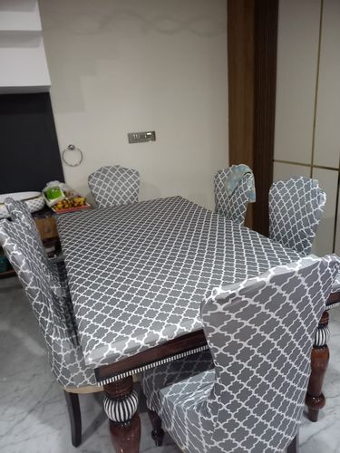 Customer photo review of DivineTrendz Exclusive - Gray Diamond Elastic Chair Covers & Table Cover