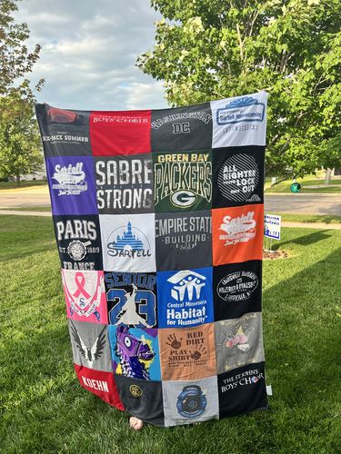 T-shirt quilt featuring green bay packers by Nikki from MN