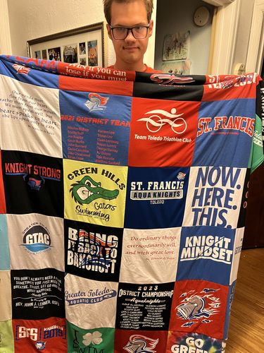 T-shirt quilt featuring st. francis aqua knights, gators by Tiffany from OH