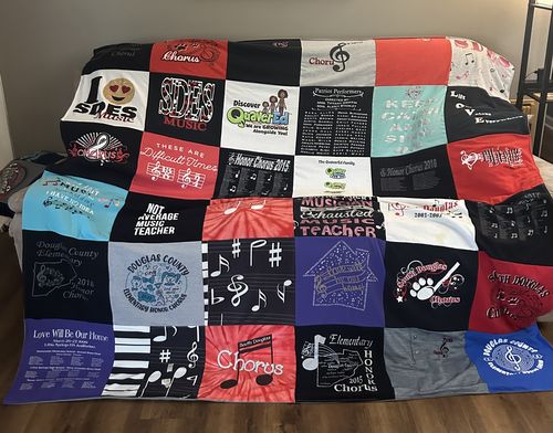 T-shirt quilt from sdes elementary school by Tiffany from GA