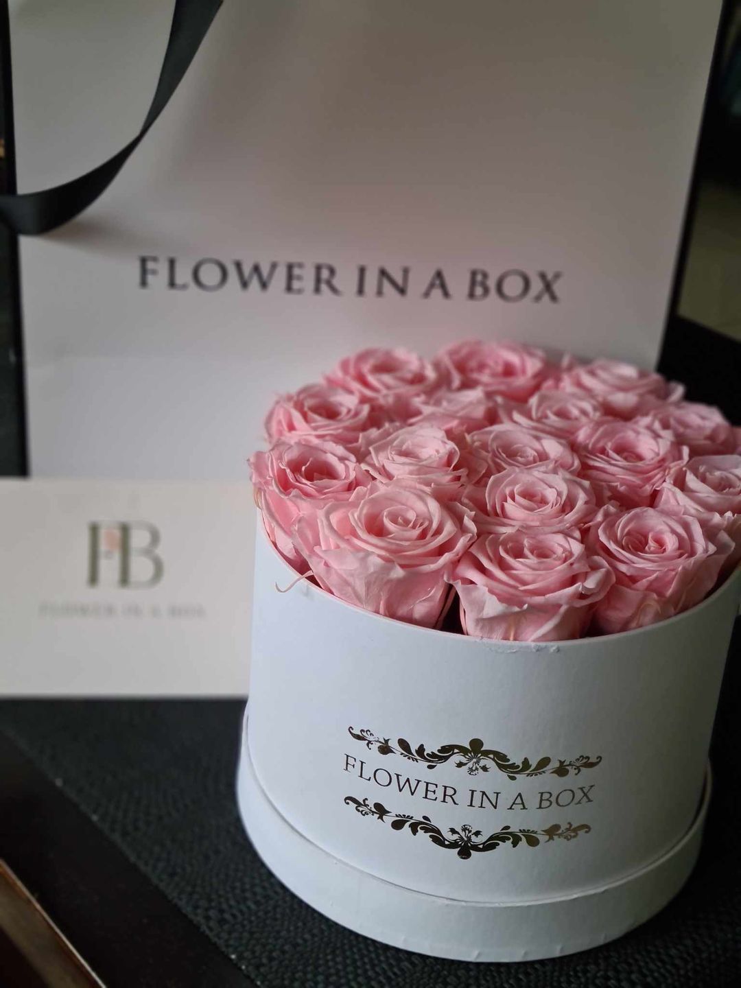 Customer photo review of IMPERFECT Everlasting Rose Box - Small Round