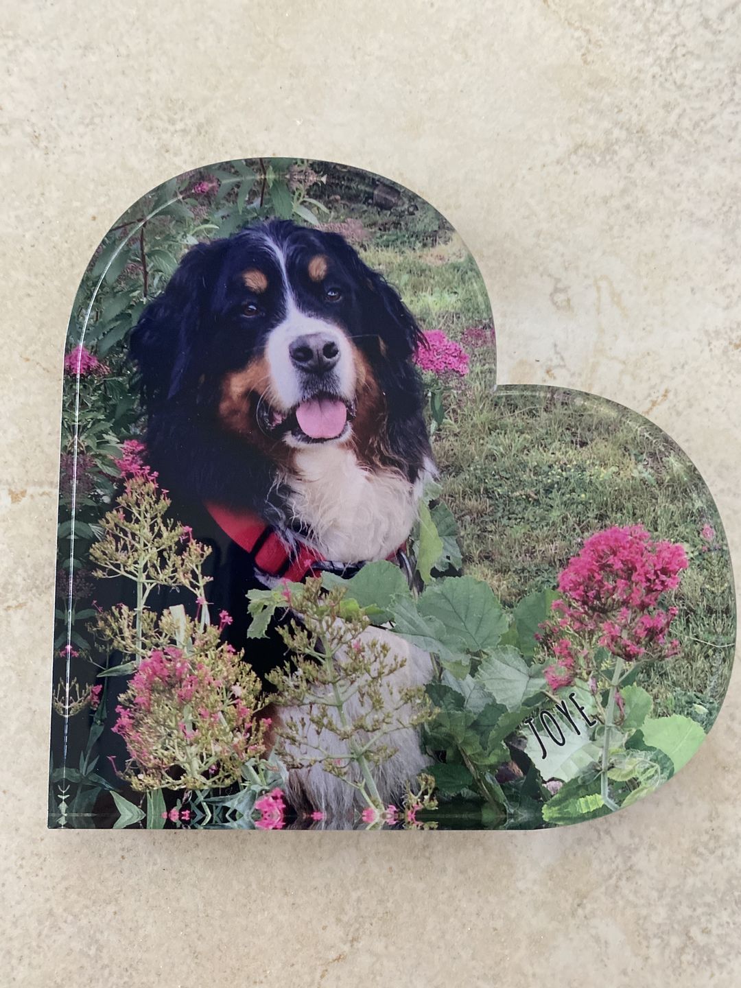 Customer photo review of Avec photo - Cœur en verre personnalisé
