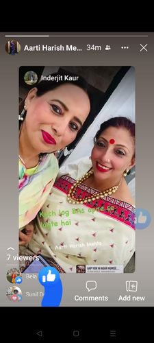 Customer photo review of Rubans Traditional Handmade Pearl And Antique Gold Beads Strand Multilayer Necklace Set