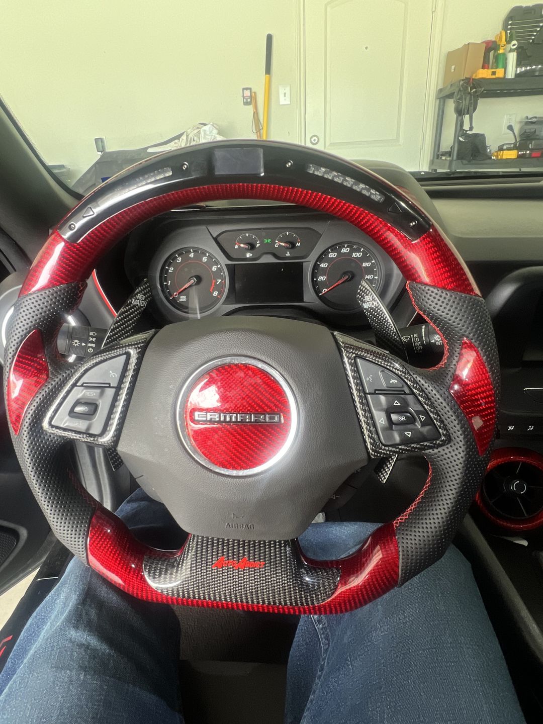 Customer photo review of 2016-2023 Chevy Camaro Custom Carbon Fiber Steering Wheel