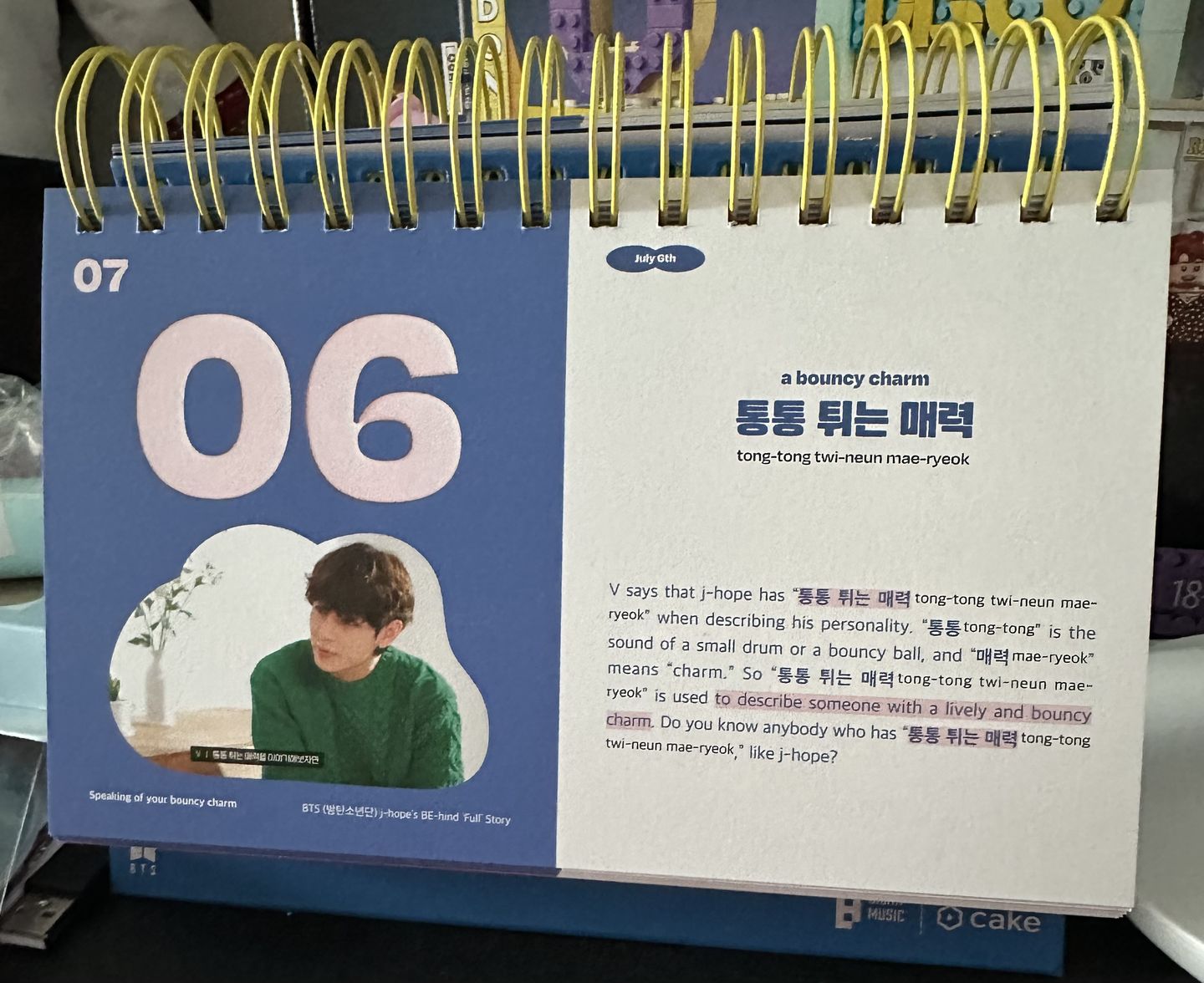 Customer photo review of BTS - 365 BTS DAYS KOREAN EXPRESSIONS CALENDAR