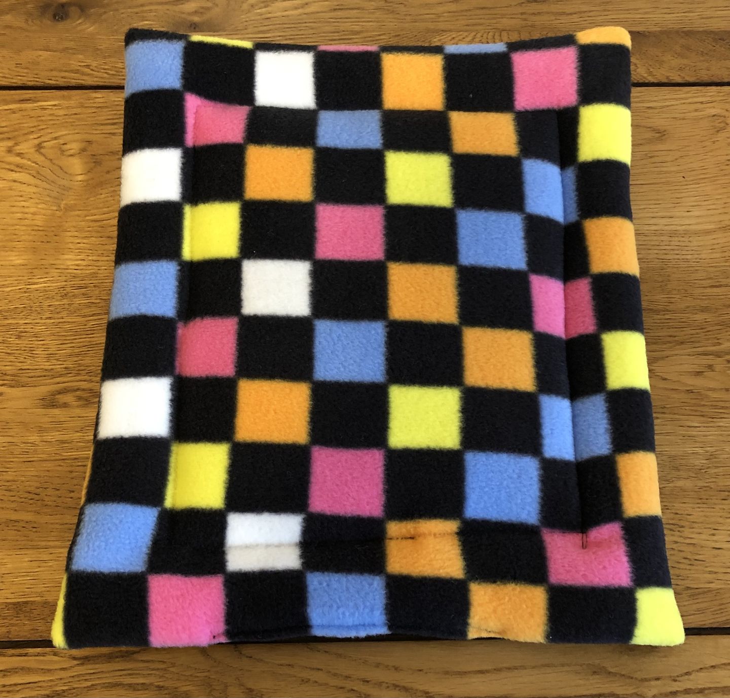 Customer photo review of Multicoloured Squares Anti Pill Polar Fleece Fabric