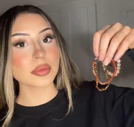 Customer photo review of Red Jasper Mini Bracelet
