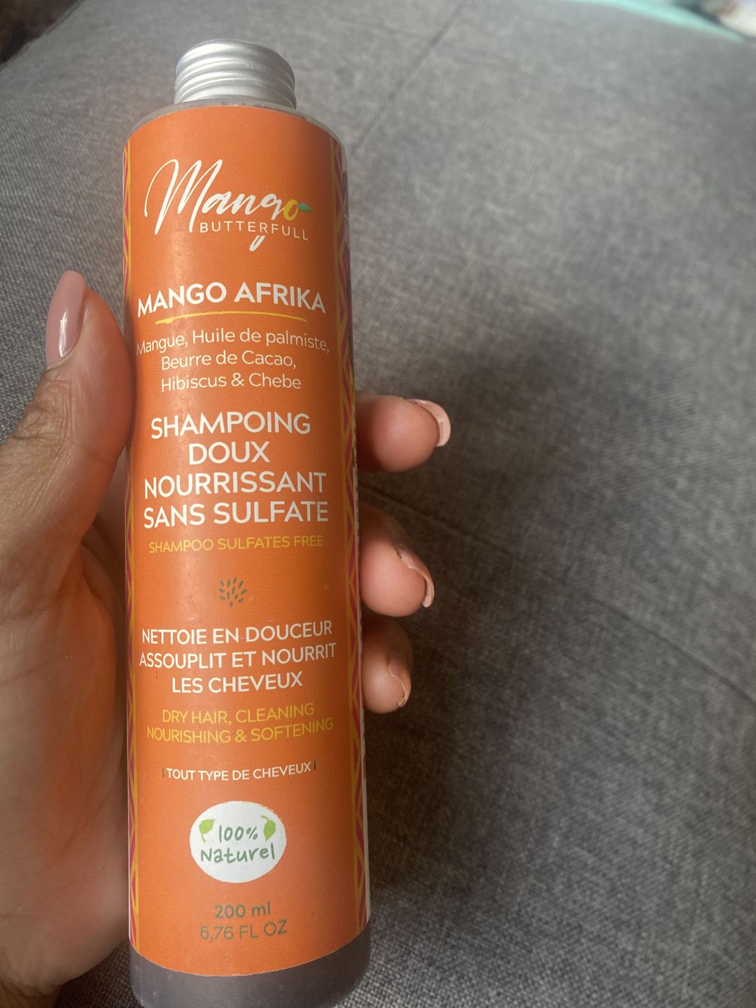 Customer photo review of Shampoing doux sans sulfates -   MANGO AFRIKA